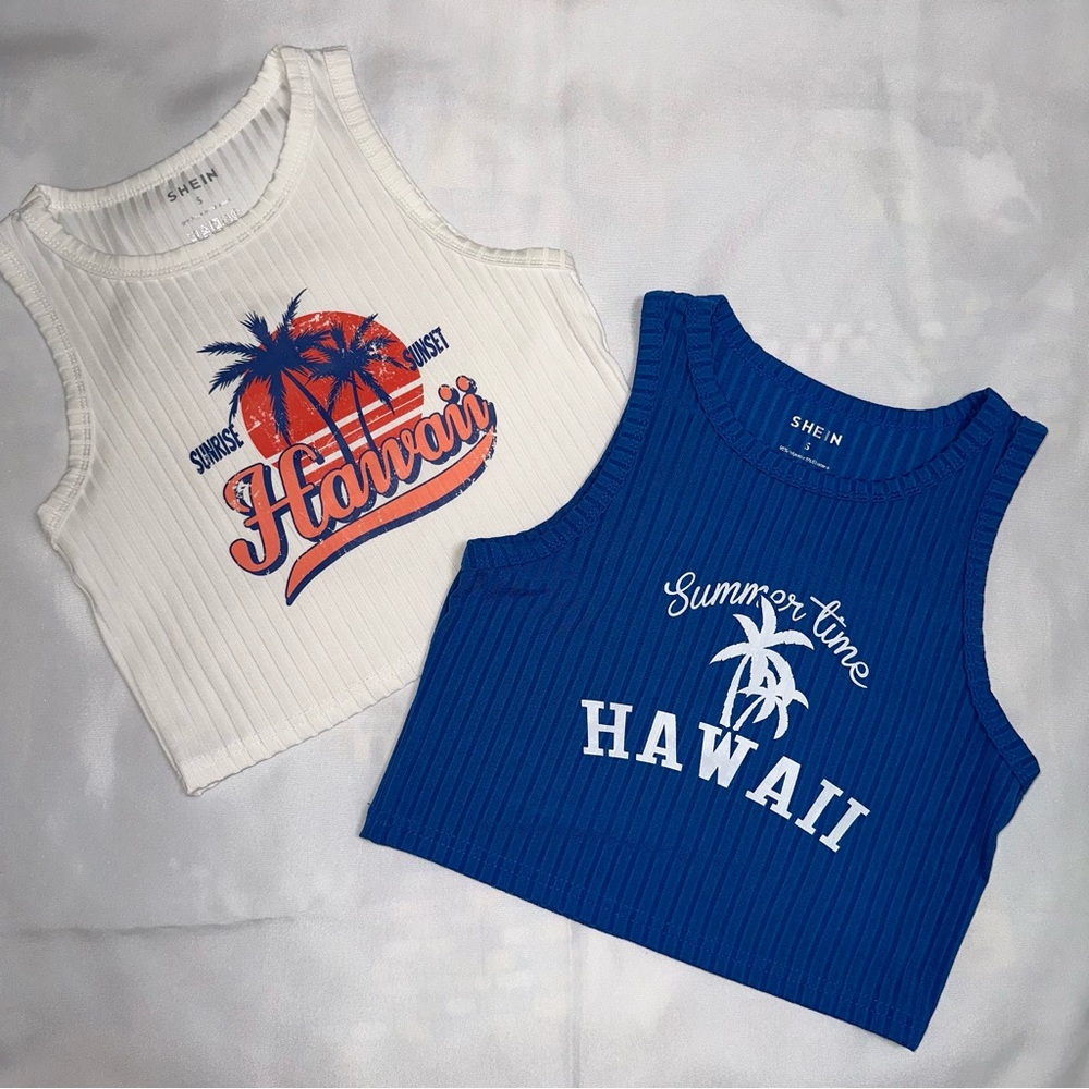 Set of 2 SHEIN tank tops size small Hawaii prints